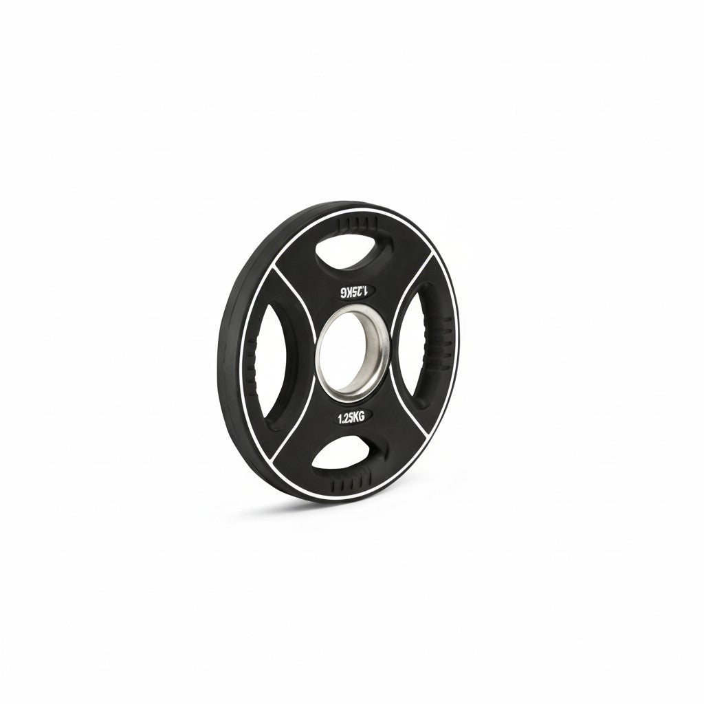 Polyurethan 4 Grip Hantelscheiben 50 mm - 1,25 kg schwarz/weiß