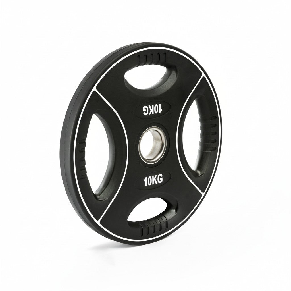 Vorteilspaket Polyurethan 4-Grip Hantelscheiben 50 mm – 125 kg SW