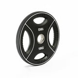 Polyurethan 4 Grip Hantelscheiben 50 mm - 10 kg schwarz/weiß