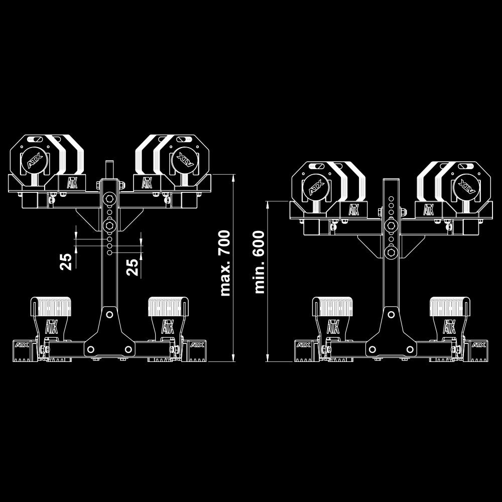ATX® Octa-Dumbbells 2 x 24 kg Maße Ständer