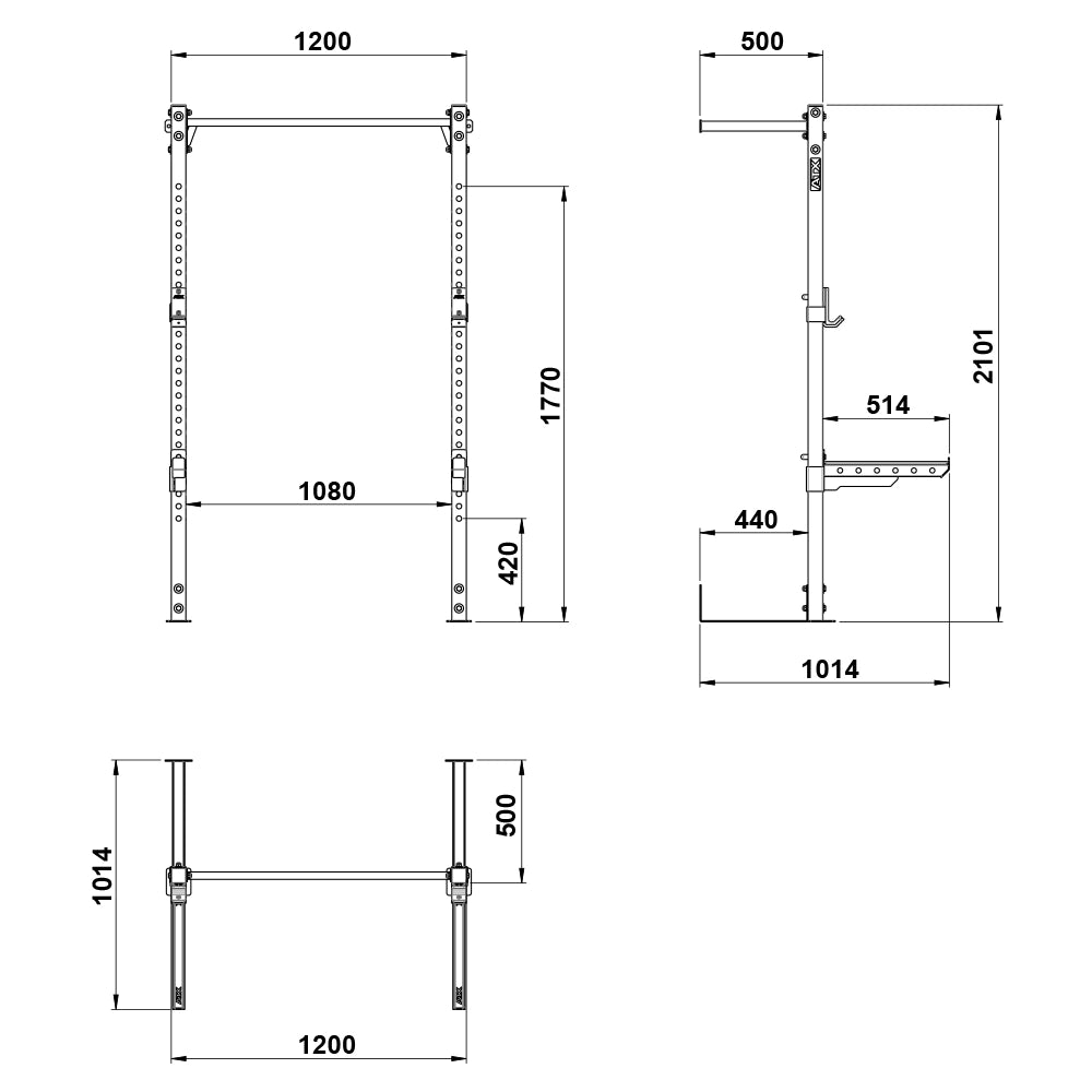 ATX® Half Rack - Dumbbell Rack - Squat Rack - H 210 cm 