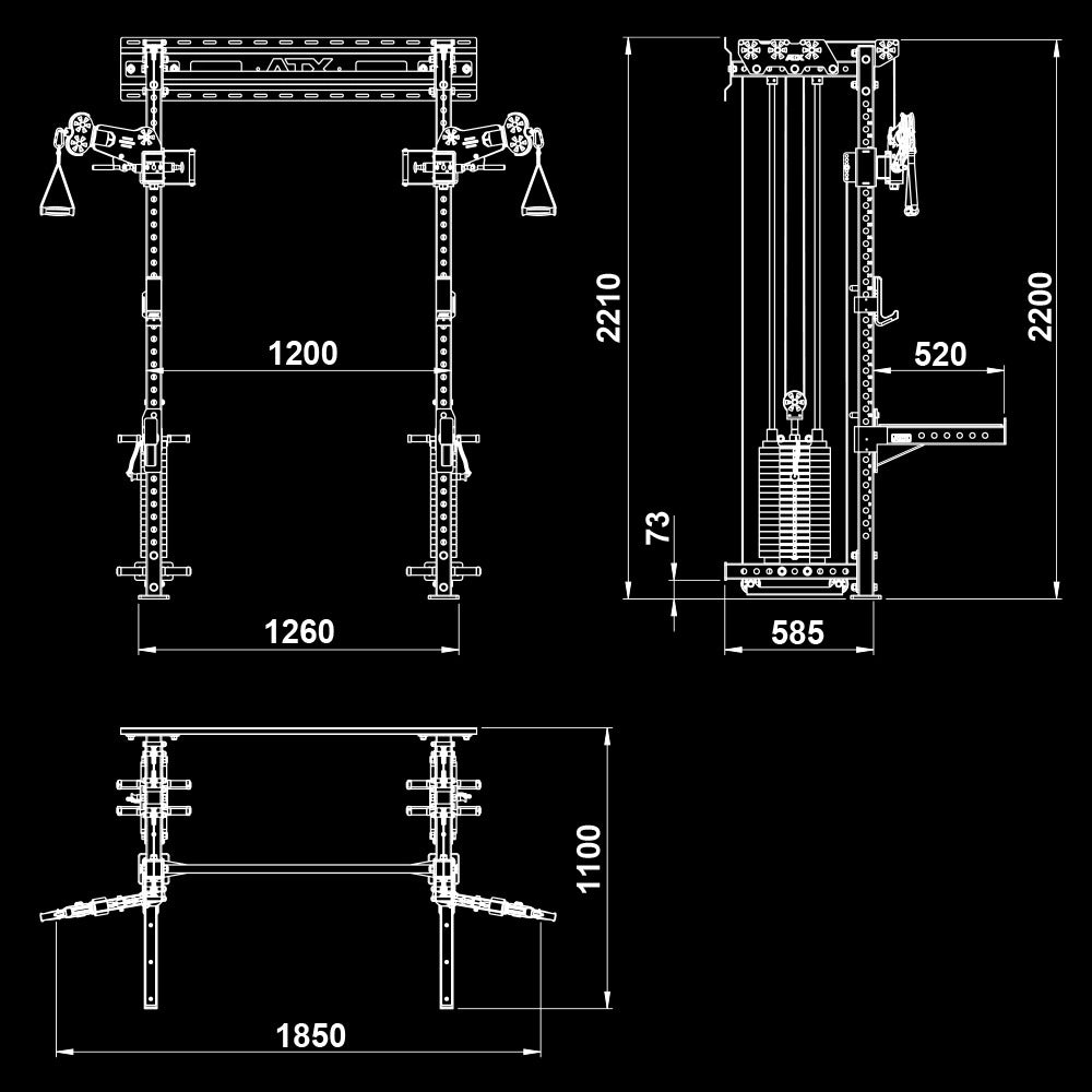ATX® Half Rack Wall - Kabelzug