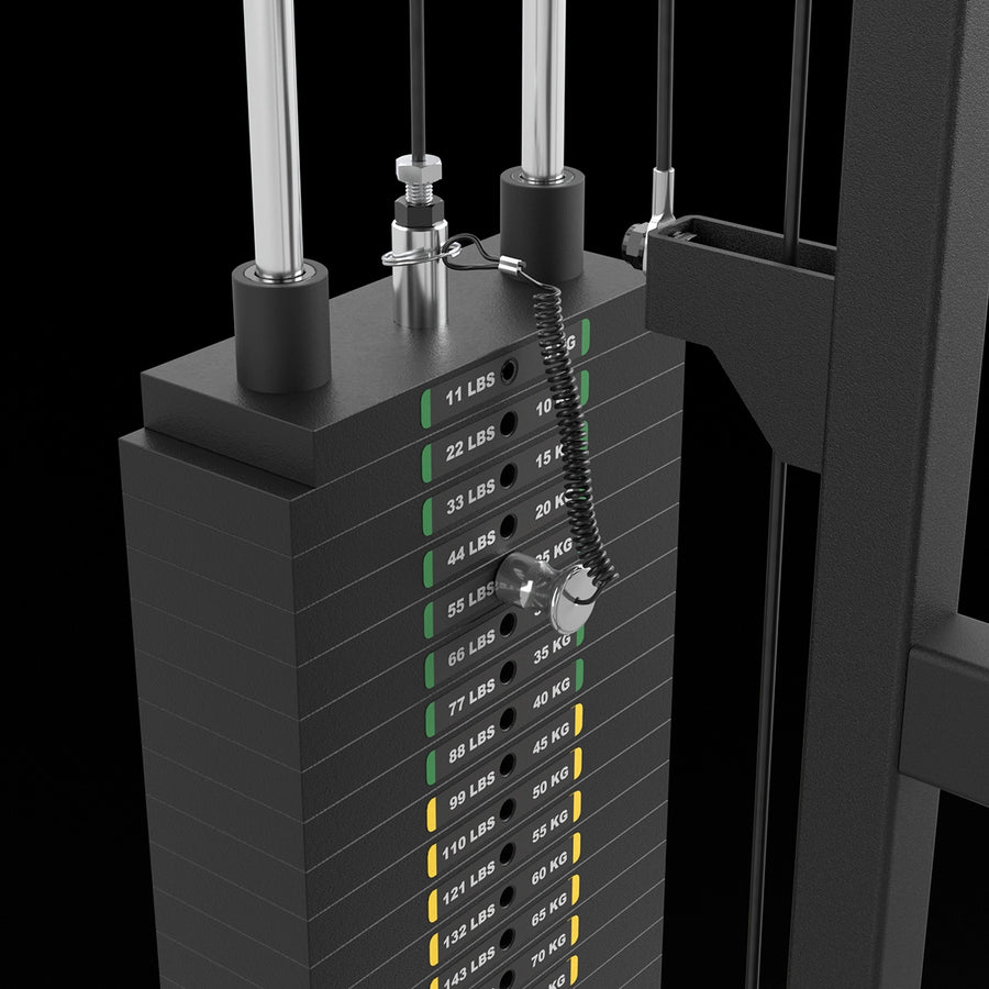 ATX® Half Rack 510 with Lat Pulldown Station - 100 kg weight stack - height 195 cm