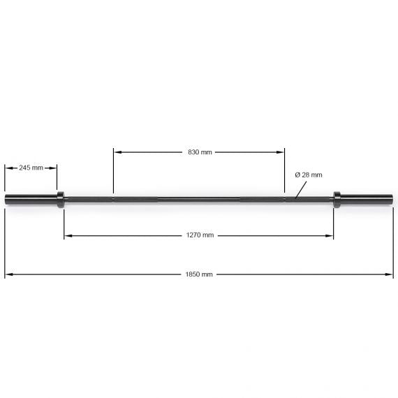 Langhantel - 50 mm x 185 cm - schwarz