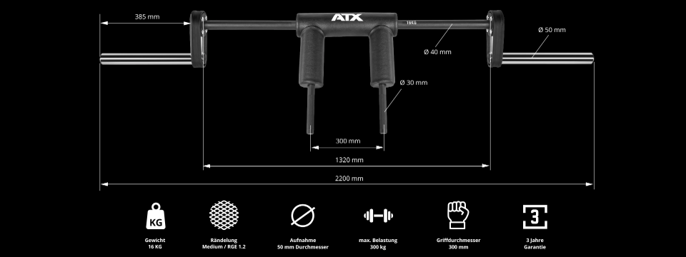 ATX® Squat Bar - Safety Squat Bar - 50 mm