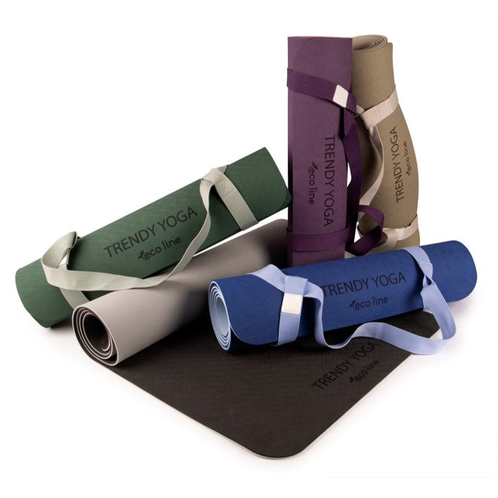 Yogamatte Eco-Line Set 180 x 60 x 0,6 cm in 5 Farben