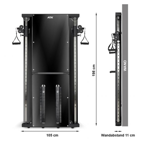 ATX® Duale Wandzugstation - 2 x 60 kg Steckgewichten
