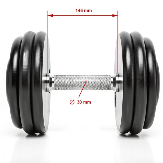 CHD Komplett Hantelsätze - Guss glatt - 2 kg Steigung 4 - 70 kg