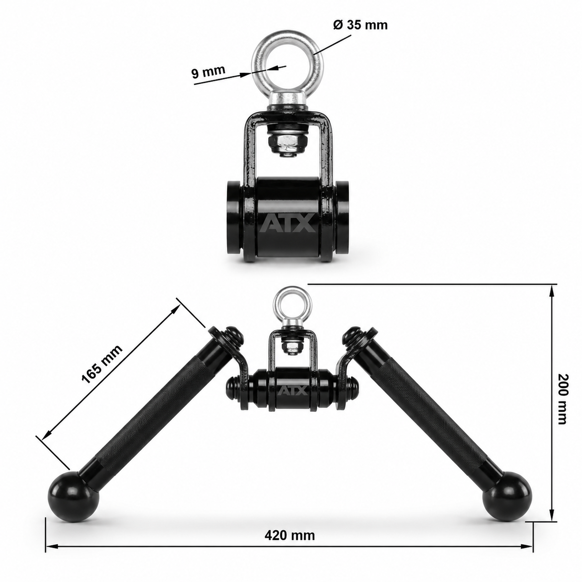 ATX® Black Line V Bar Maße 