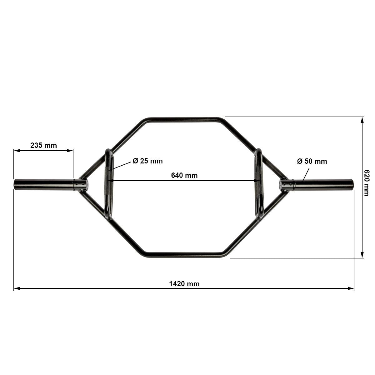 Hex Bar 50mm schwarz