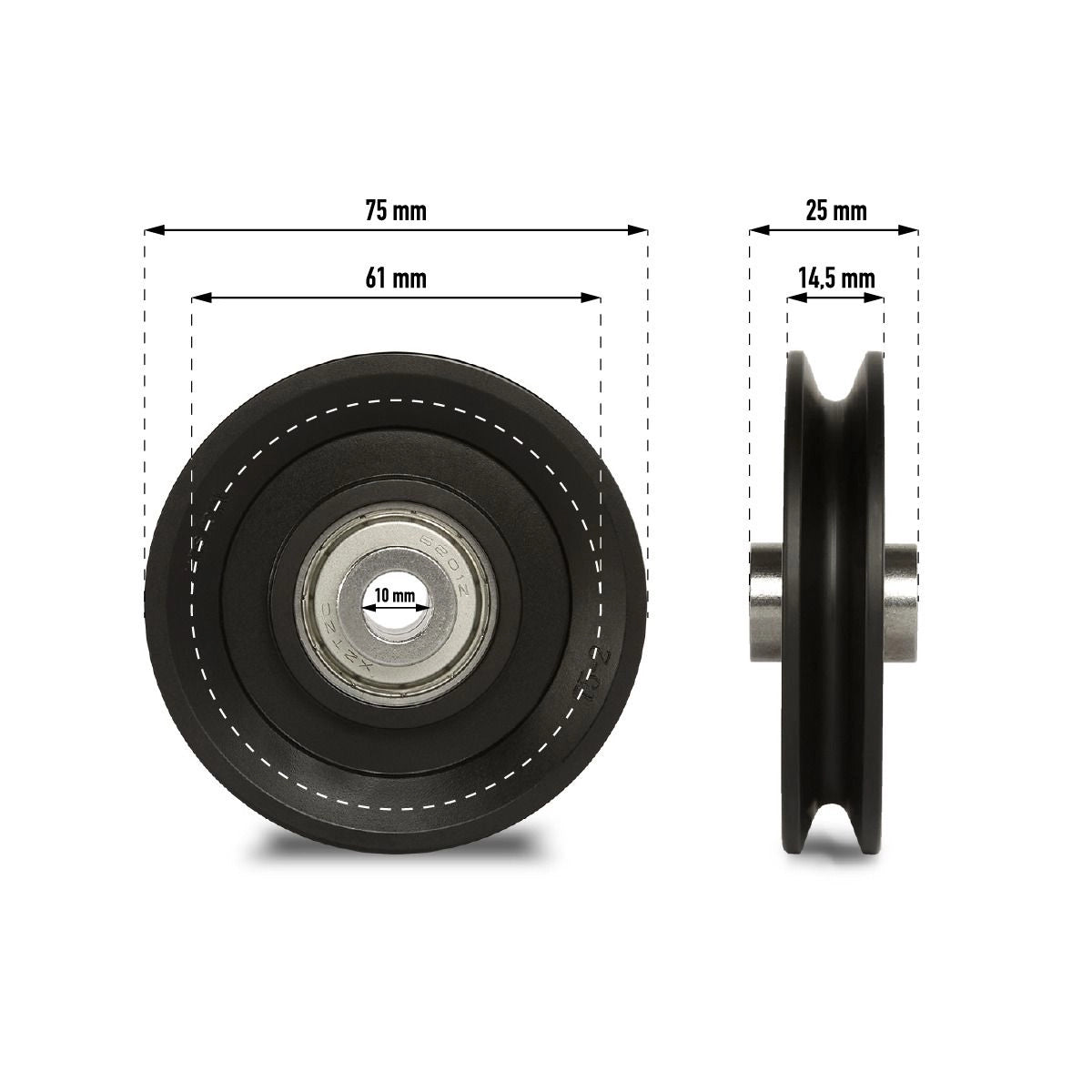 Seilrolle / Umlenkrolle ø 75 mm